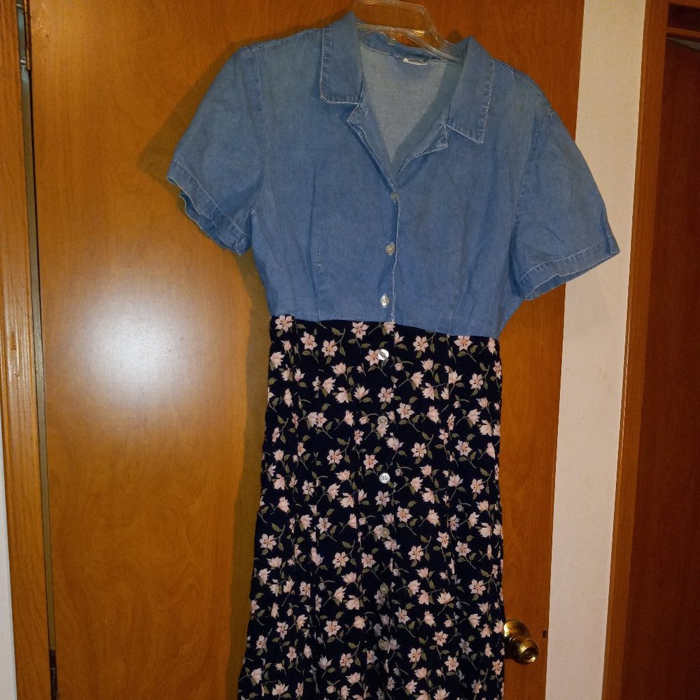 Vintage Studio floral/denim dress